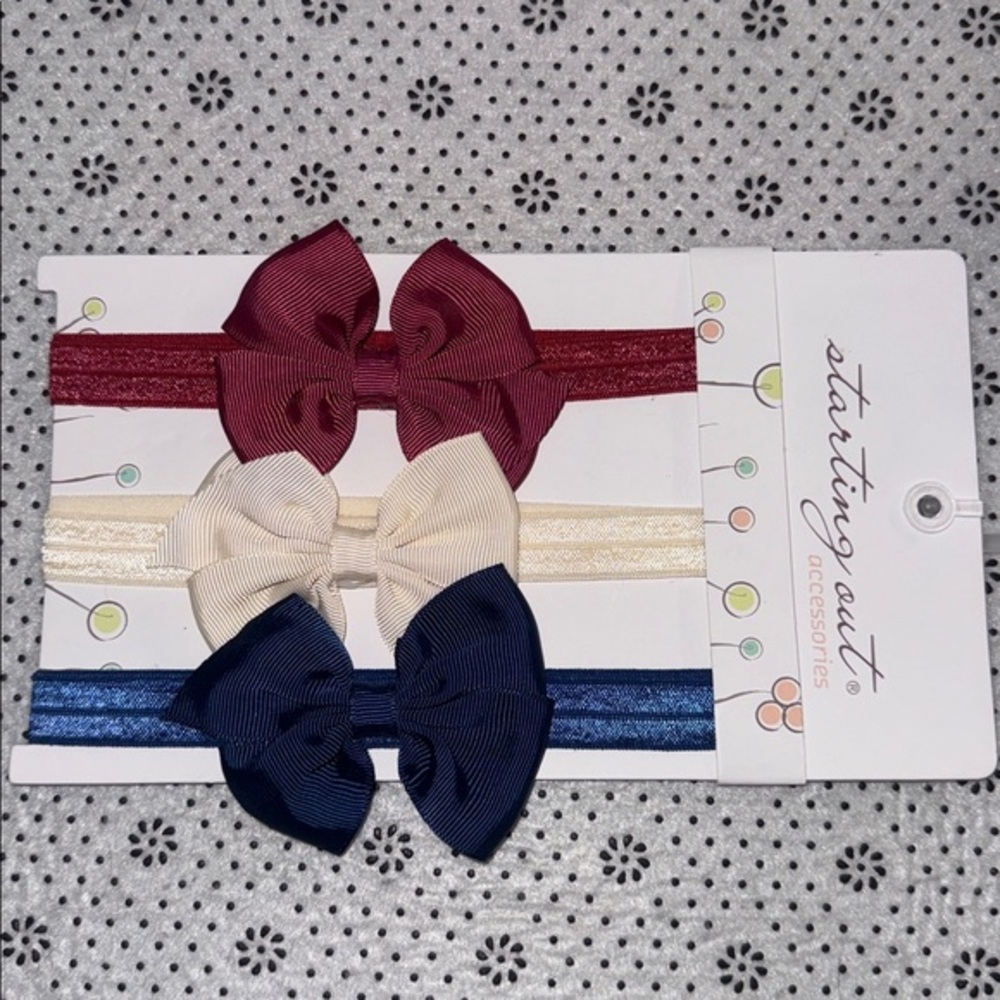 🛍 NEW PRETTY Little GIRLS BUNDLE OF 3 BOW SIZE 0-24 MONTHS